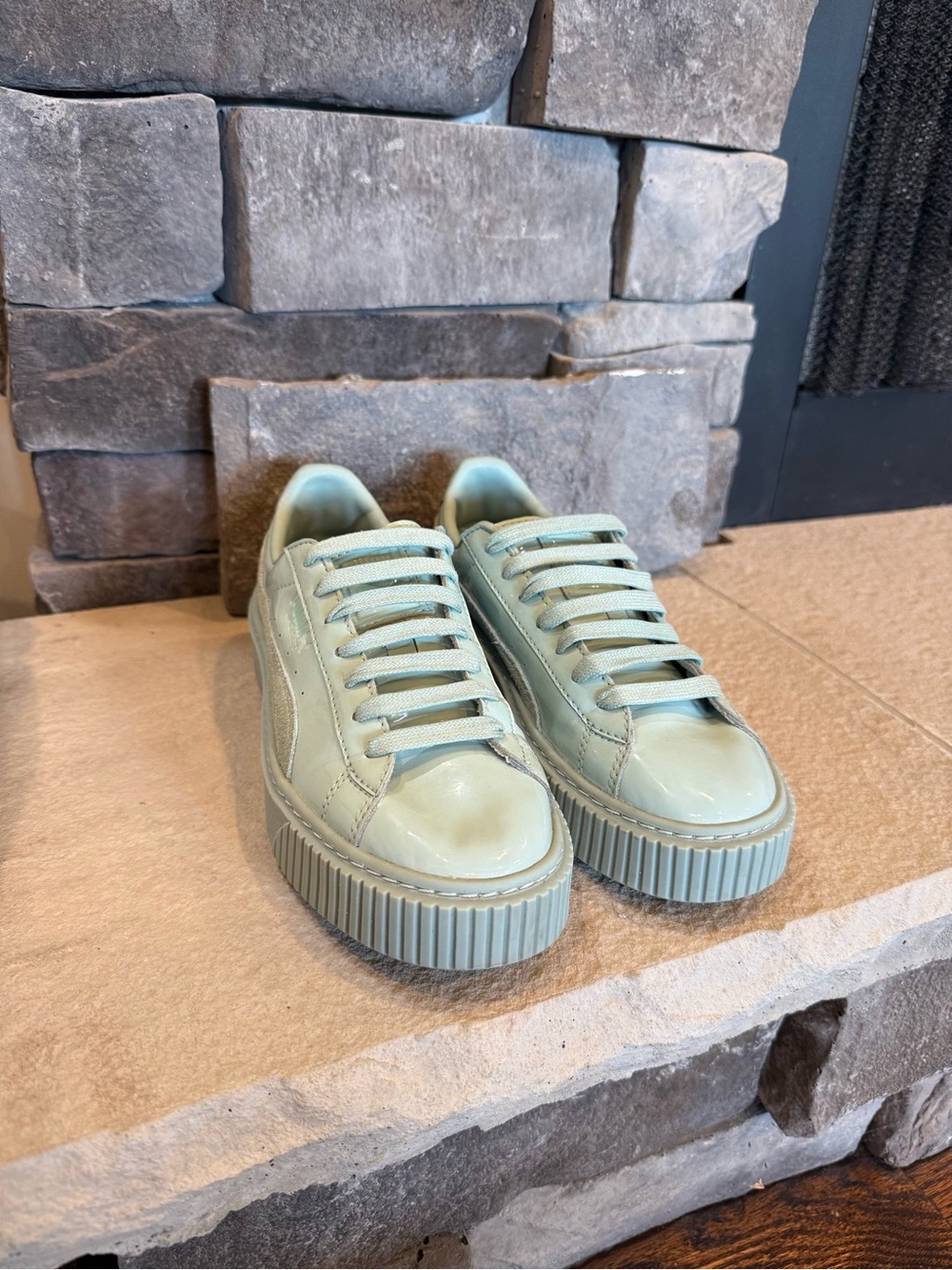 Puma Women’s Mint Green Platform Sneakers
